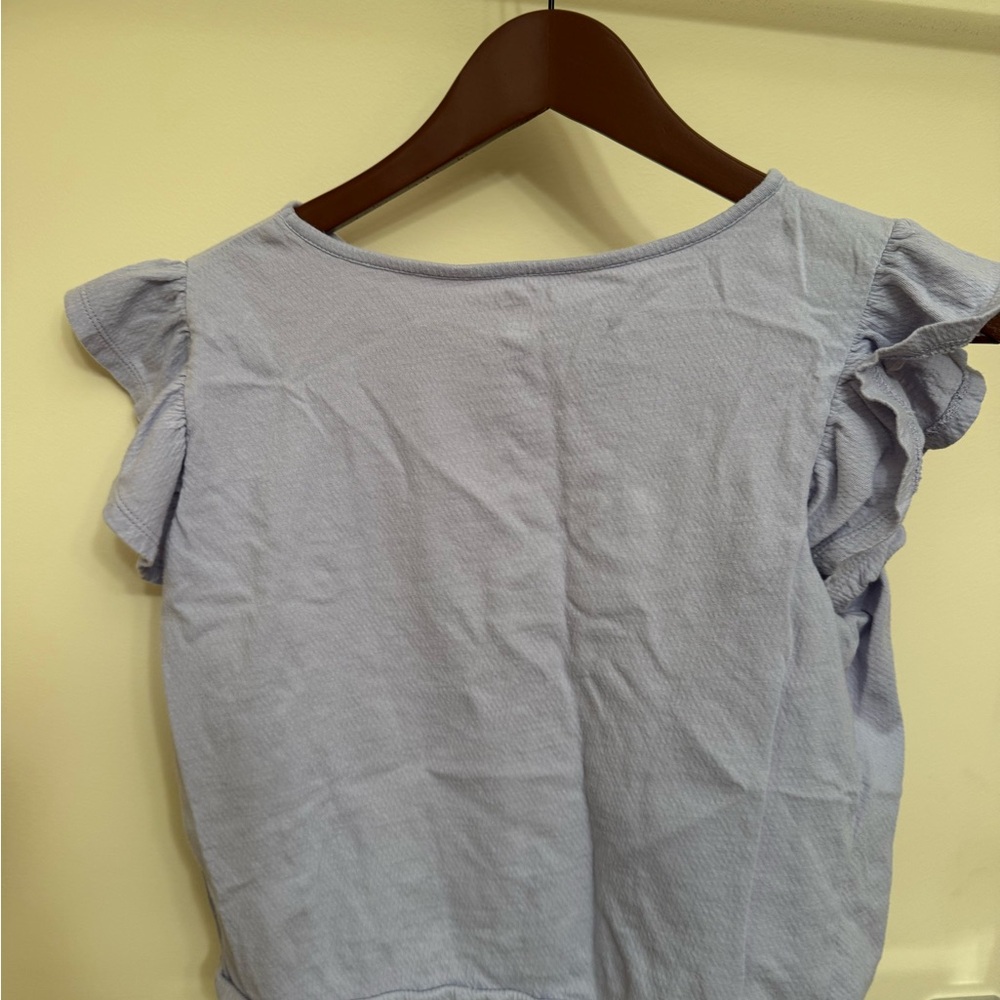 Light Blue Ruffle Sleeve Top - Picture 2 of 2